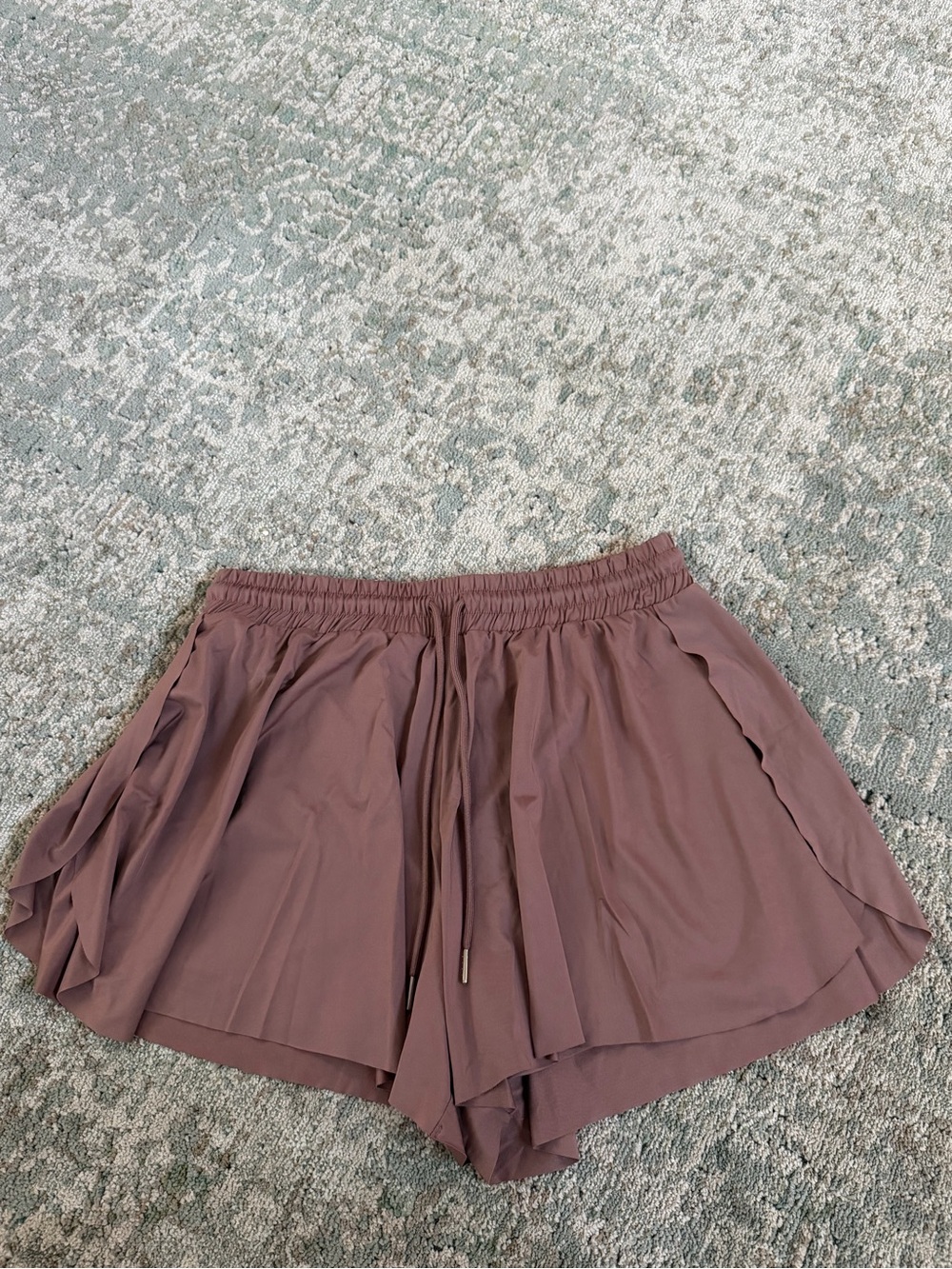 Love Tree Mauve Drawstring Layered Flow Shorts
